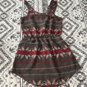 Split Aztec Print Dress Size S